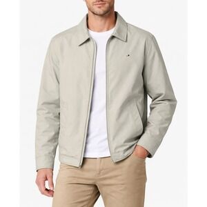 Tommy Hilfiger Mens M Lightweight Jacket Beige Windbreaker Water Wind Resistant